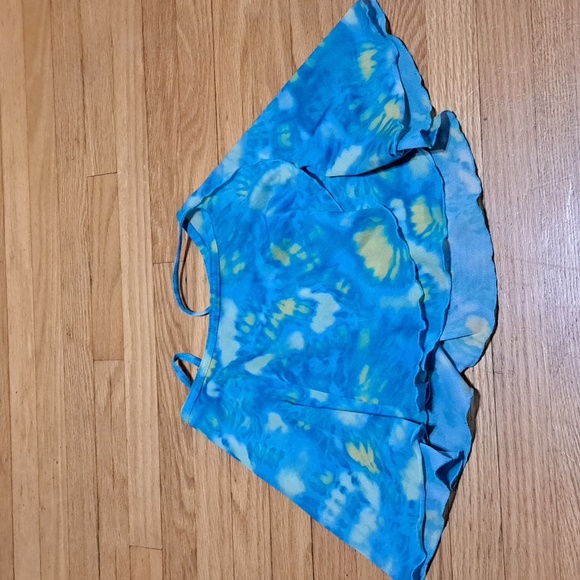 Balera Ballet Wrap Around Skirt Turquoise and Yellow Girls Sz MC or 8/10 - Picture 2 of 4
